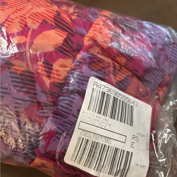 Denim & Co Beach Layered Swim Dress Fuchsia Sz 22 - Picture 5 of 5